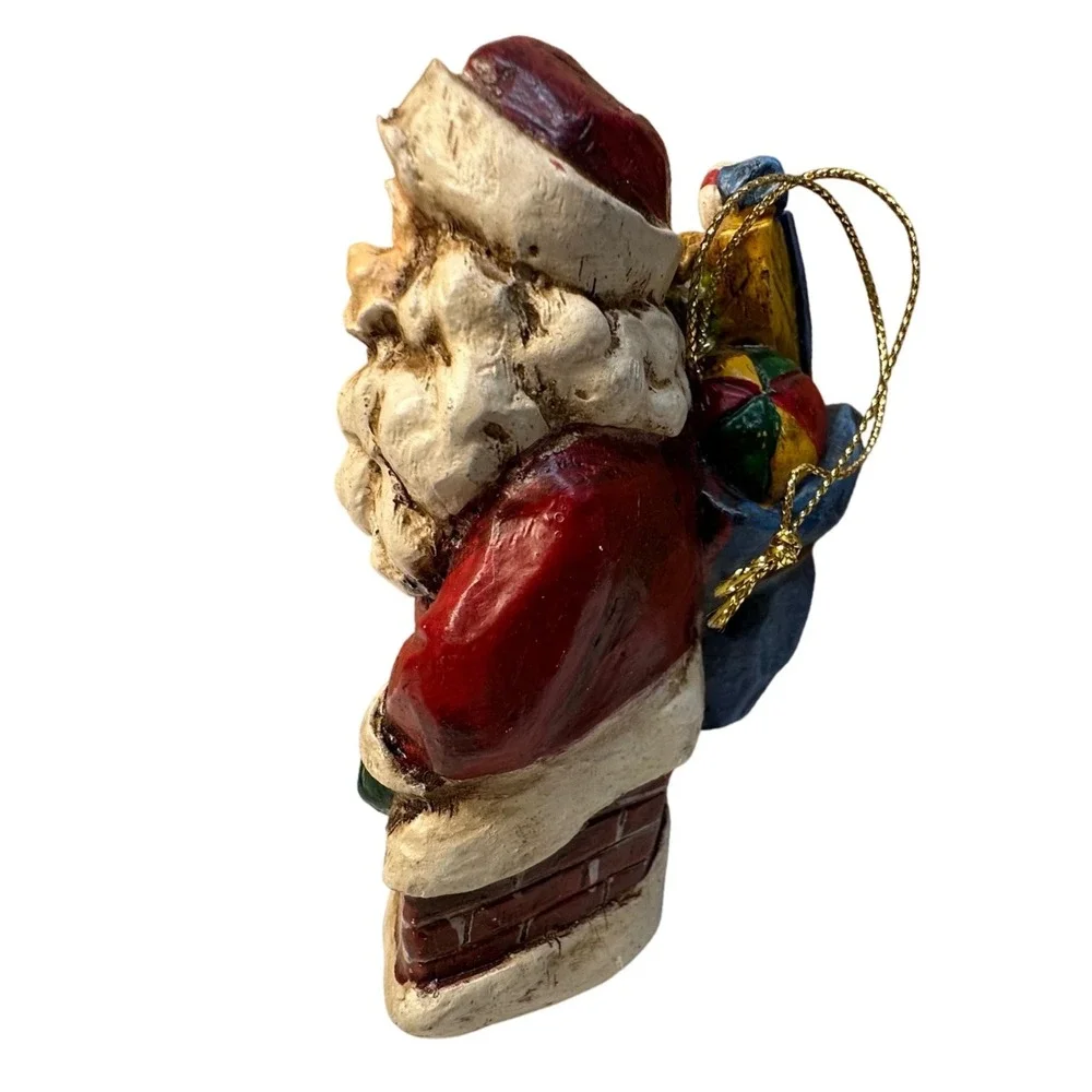 Vintage Santa Merry Christmas Chimney Resin Christmas Tree Ornament‎
